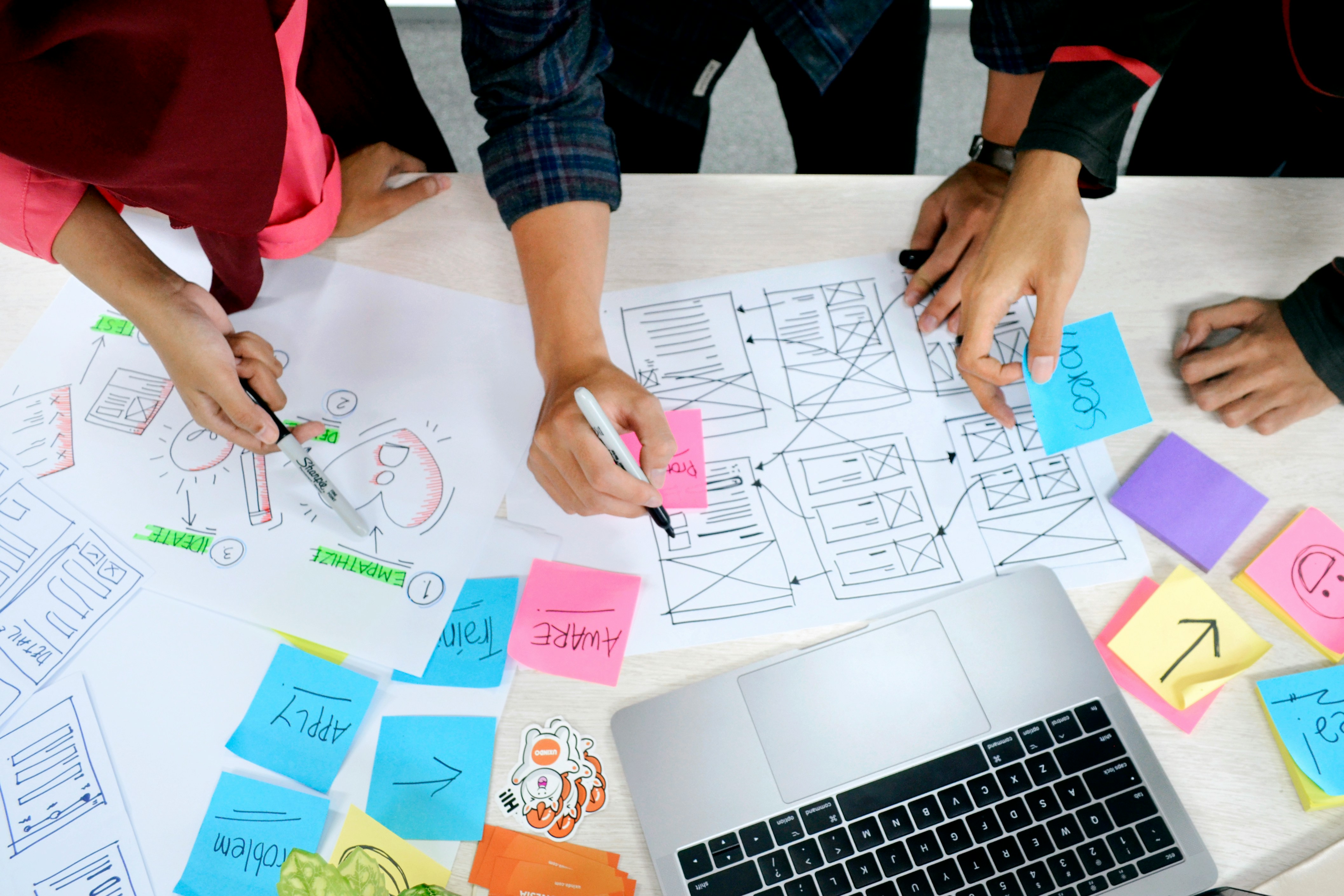 UI UX design agency showing wireframes, prototypes, and conversion rate optimization work